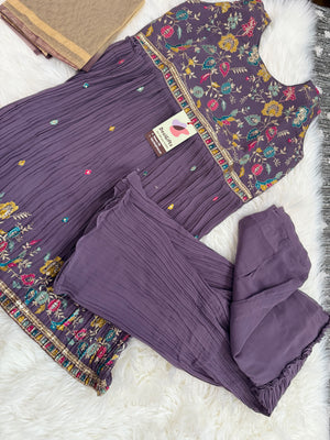 Beautiful Purple Palazzo Suit Dress for Girl, Indian Ethnic Outfit, GRL -1567