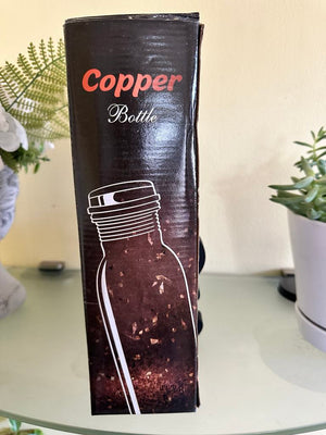 Copper Water Bottle for Natural Health Benefits, ~1L/32Oz Capacity, CBG - 1339