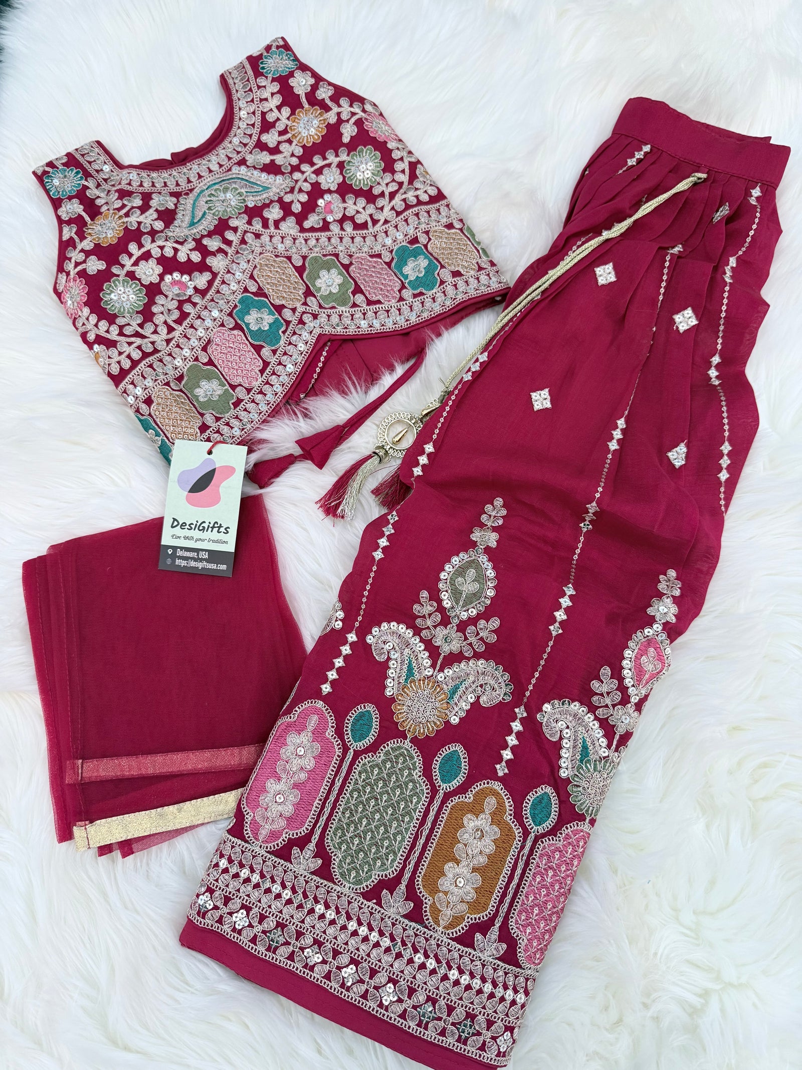 Red Lehenga Choli for Girls – Indian Traditional Festive, Wedding & Celebration Wear, Design GRL - 1987