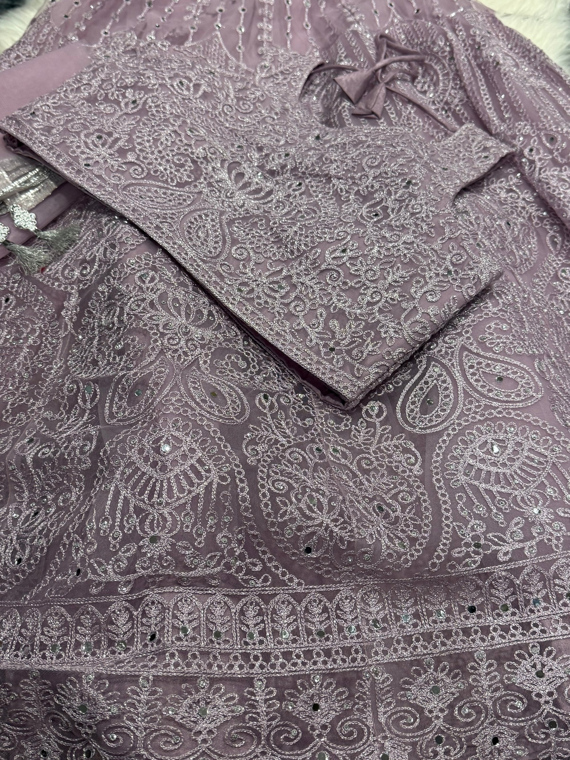 Light Purple Shade Embroidery & Sequins Lehenga Choli 3 Pieces Ethnic Wear for Girls, Design LHG - 1949