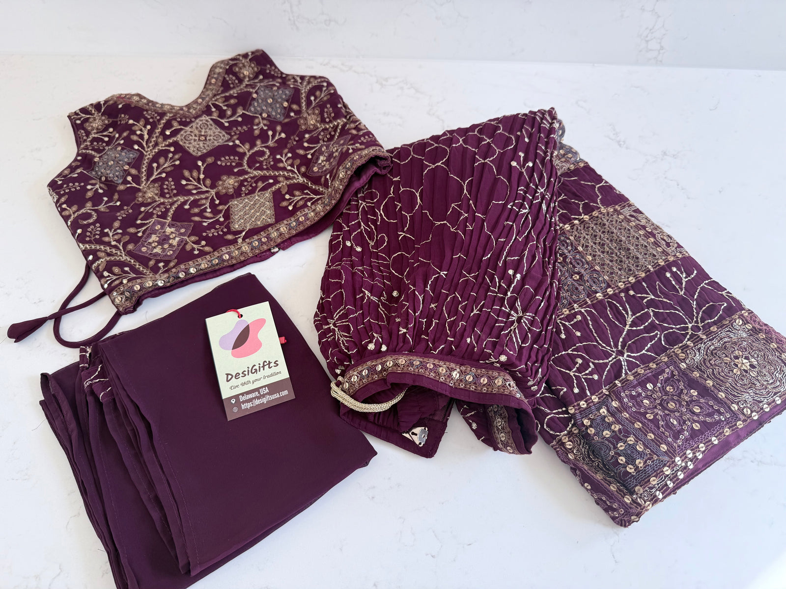 Purple Shade Lehenga Choli – Indian Traditional Attire for Girls, Festival & Celebration Wear, Design GRL - 1985