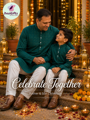 Men & Boys Green Rayon Chikankari with Sequins Kurta Pajama Set | Matching Father Son Festive Outfit with Sequin Work, DM -2078