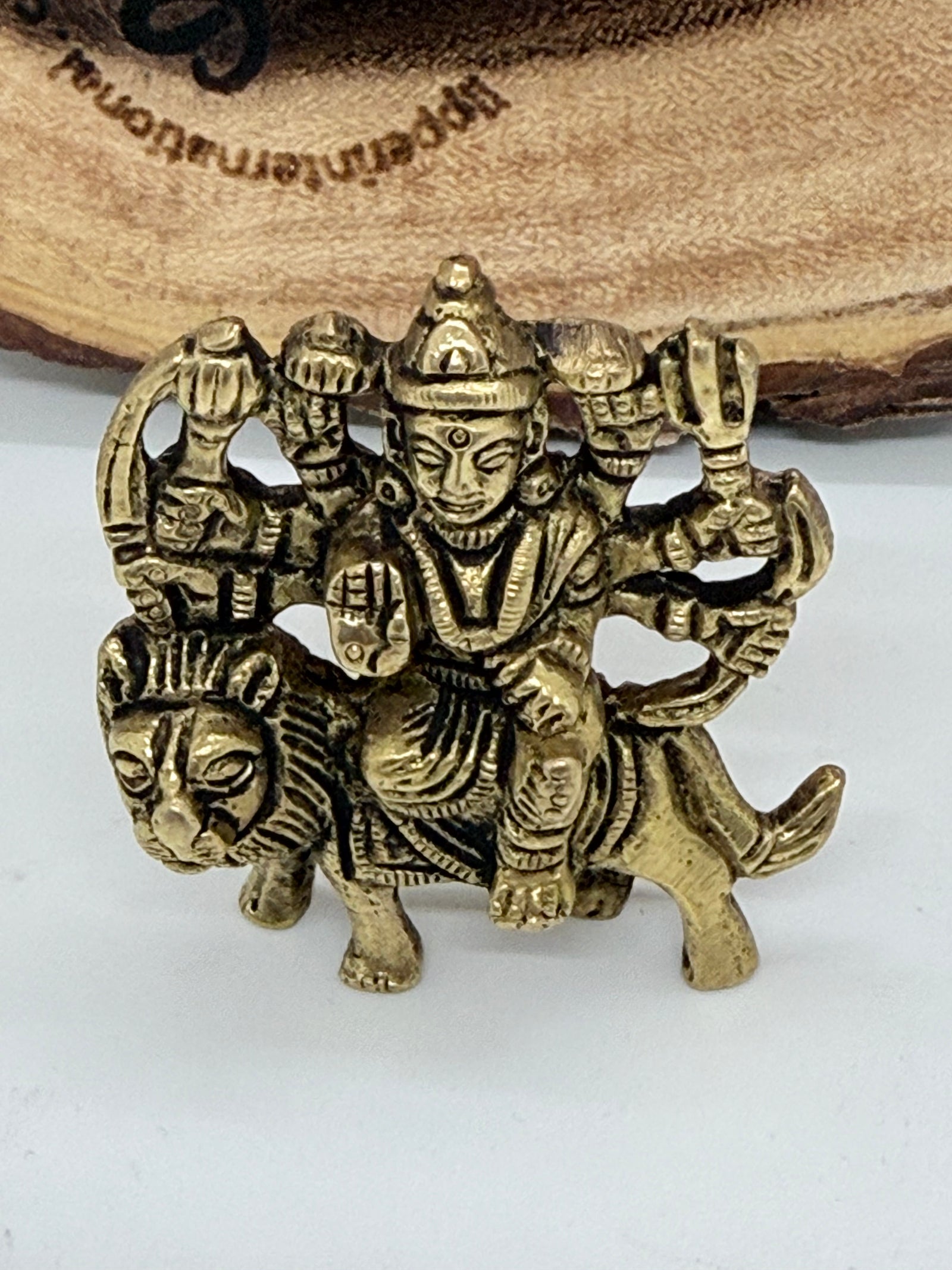 Brass Durga Maa Idol on Lion | 2 inch idol Murti for Home & Office.  GS8 -3044
