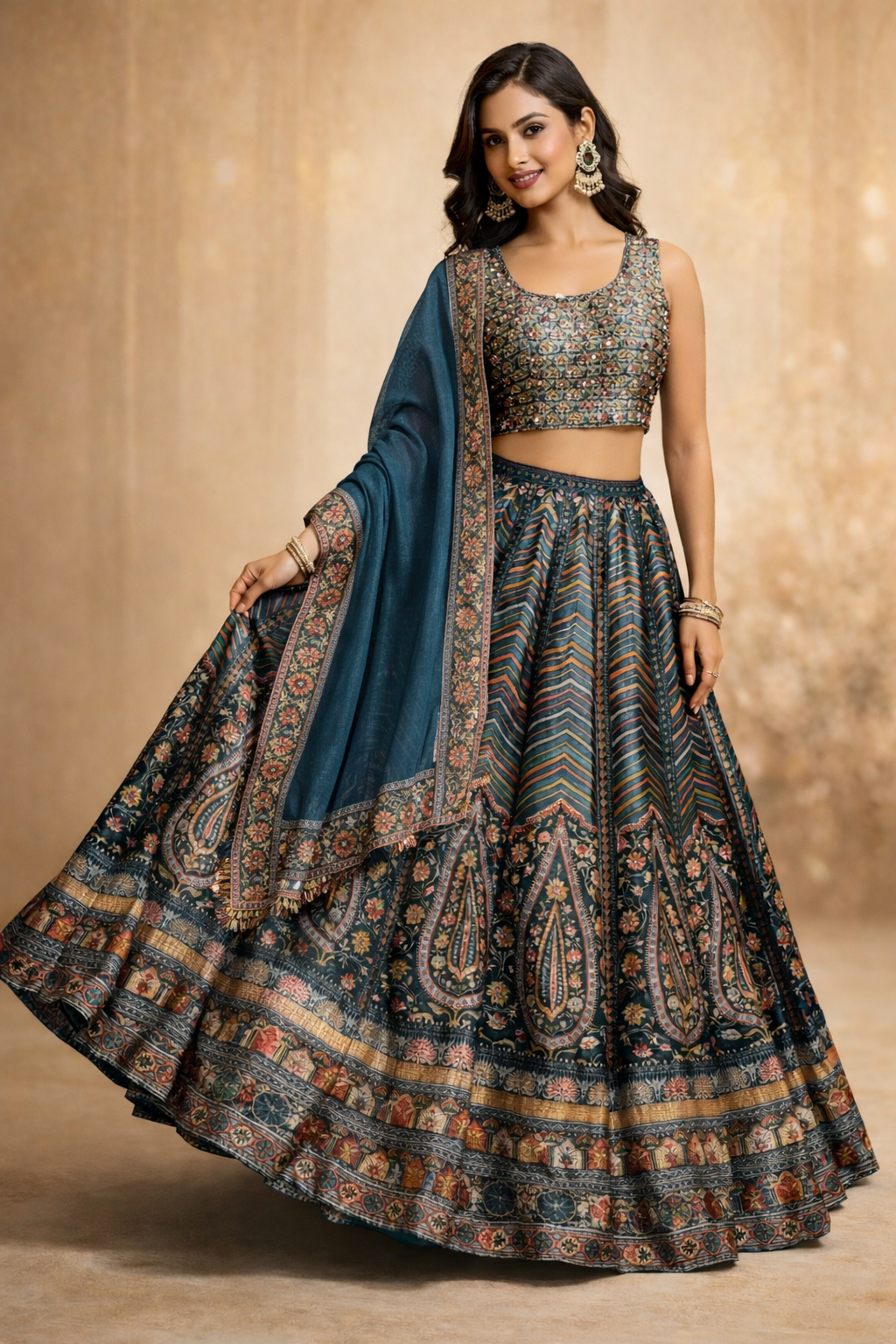 Graceful Heavy Embroidery & Sequins Lehenga Choli 3 Pieces Ethnic Wear for Girls, Design LHG - 1950