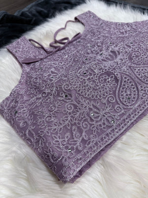 Light Purple Shade Embroidery & Sequins Lehenga Choli 3 Pieces Ethnic Wear for Girls, Design LHG - 1949