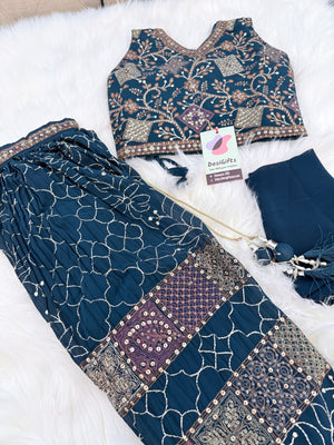 Embroidered with Sequins Lehenga Choli for Girls – Indian Traditional Festive, Wedding & Celebration Wear, Design GRL - 1986