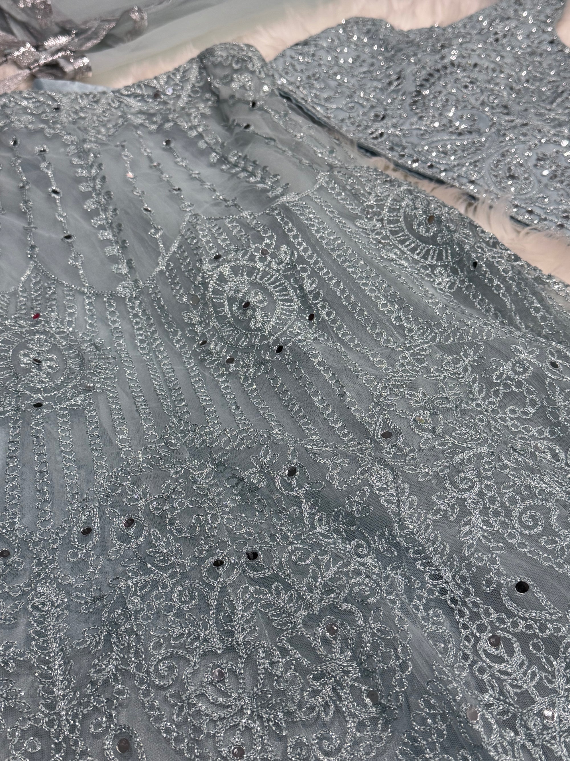 Skyblue Heavy Embroidery & Sequins Lehenga Choli 3 Pieces Ethnic Wear for Girls, Design LHG - 1880