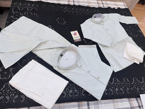 Men's and Boys' Soft Cotton Silk Kurta Pajama Set - Pastel Green Indian Festive Wear, Matching Traditional Outfit, DM-3020