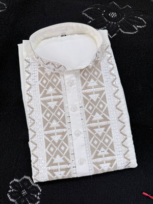 Men's Designer Embroidered Kurta Pajama Set | Traditional Indian Wedding & Festive Wear, KP - 1418-1419