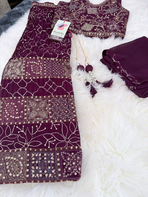 Purple Shade Lehenga Choli – Indian Traditional Attire for Girls, Festival & Celebration Wear, Design GRL - 1985