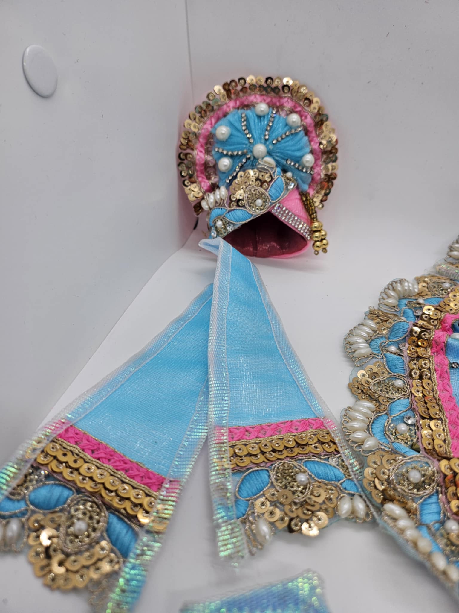 4 Piece Blue Bal Gopal Krishna ji Dress Set / Elegant Kanha Poshak Size 6, RKF- 1635