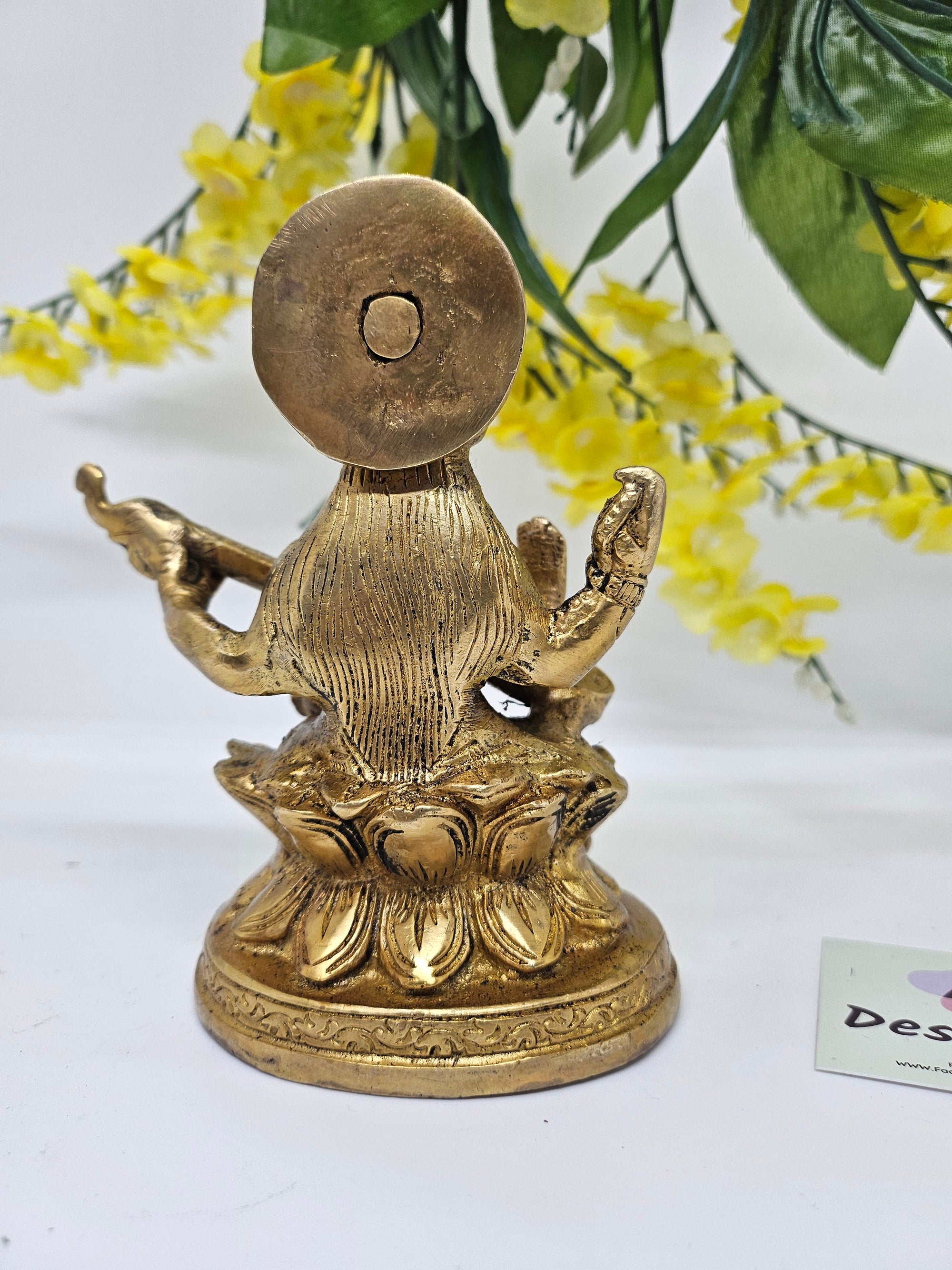 5" Brass idol for Goddess Saraswati Ji, Goddess of Education Saraswathi ji.  GS- 810