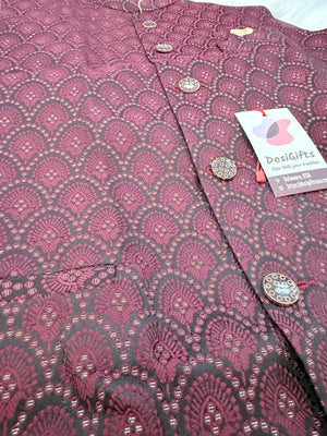 Men’s Elegant Jacket – Premium Festive & Wedding Waistcoat, Self Woven Silk Indian Sadri, Stylish Ethnic Jacket, J-2083