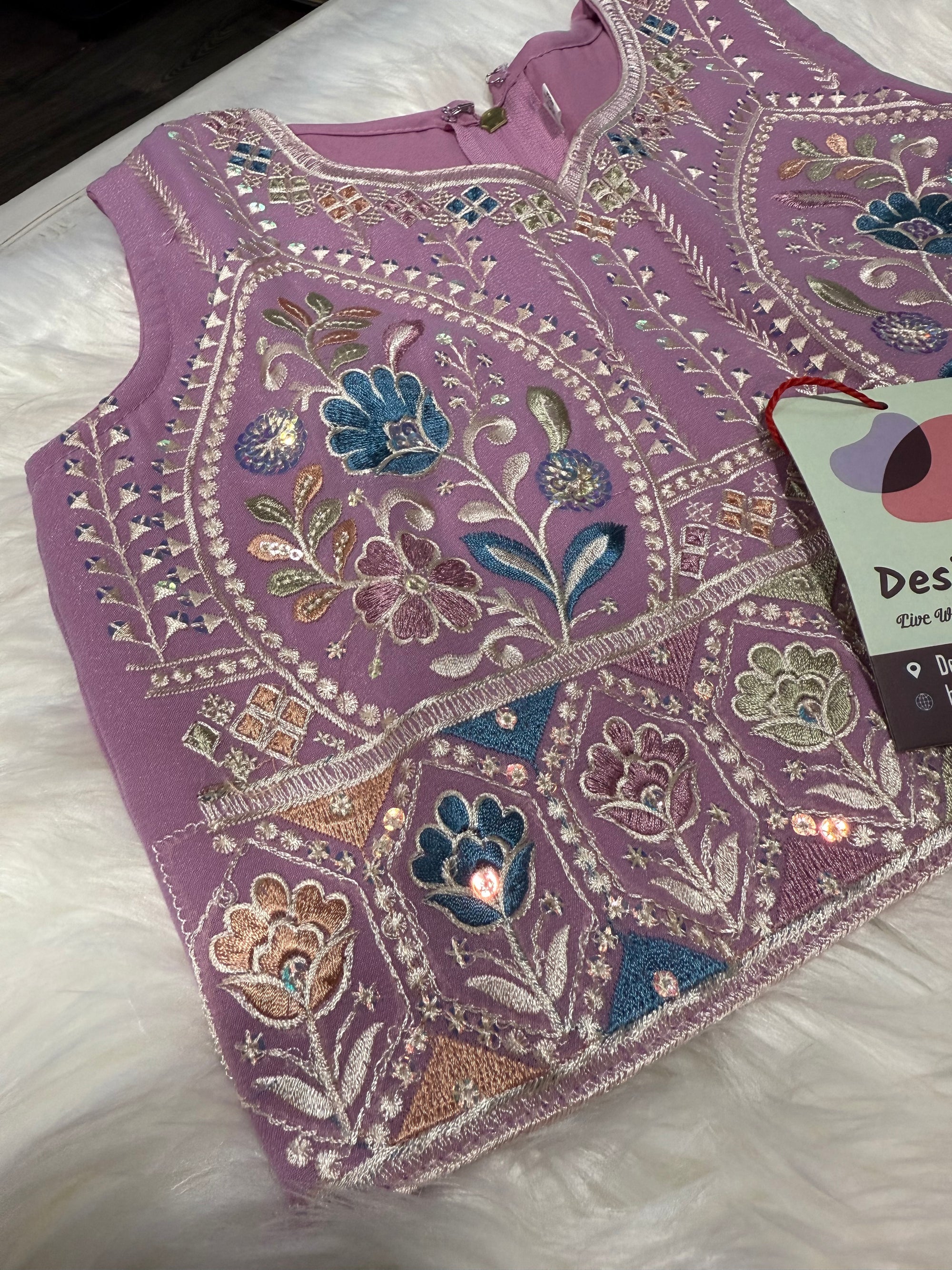 Charming Light Purple Shade Lehnga Choli, Indian traditional festive outfit for Princess, Girl Design GRL - 1945