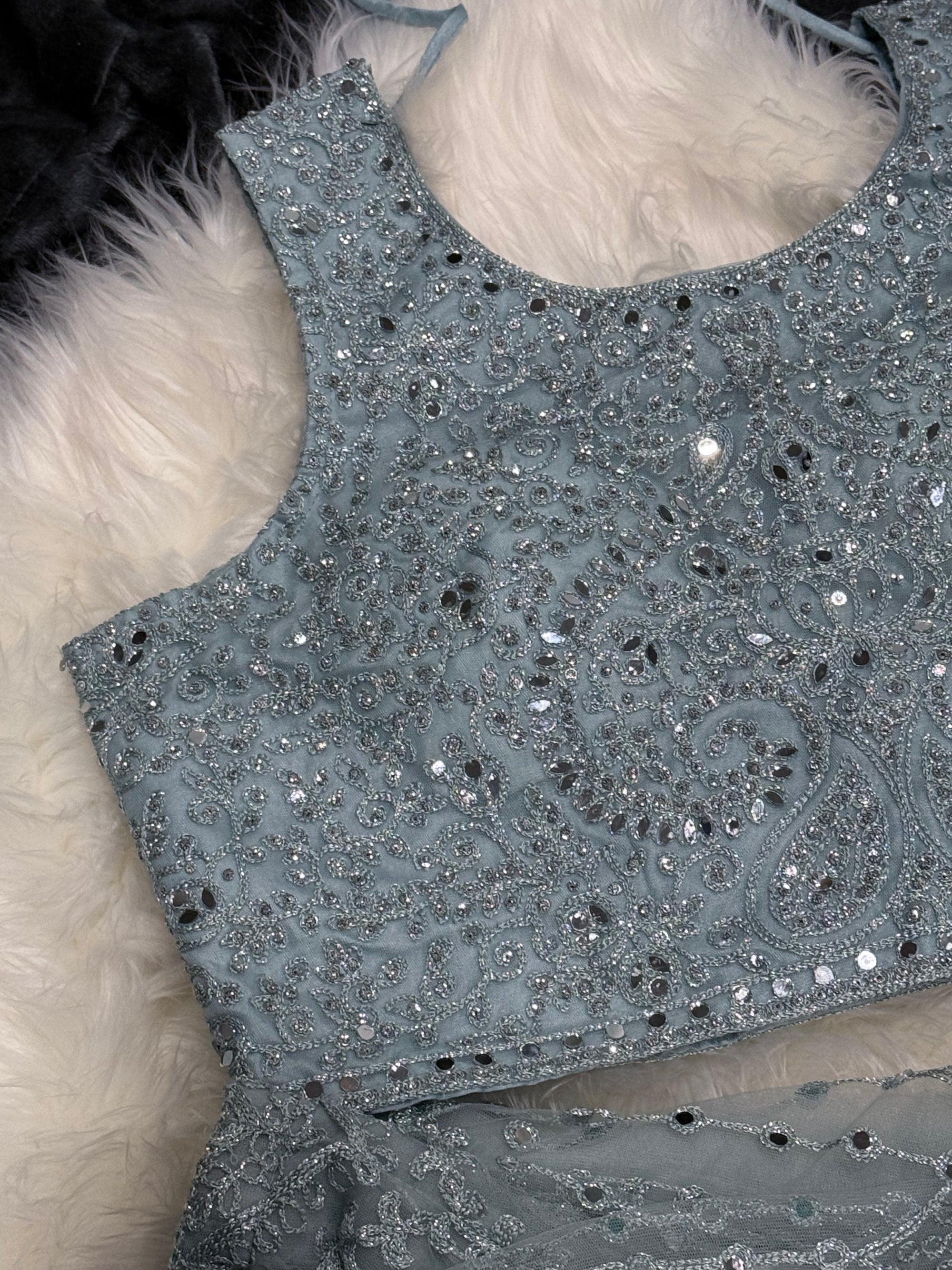 Skyblue Heavy Embroidery & Sequins Lehenga Choli 3 Pieces Ethnic Wear for Girls, Design LHG - 1880