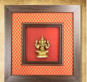 Handcrafted Ganesh Brass Hanging on Silk Frame with 3D Effect, BFD- 906