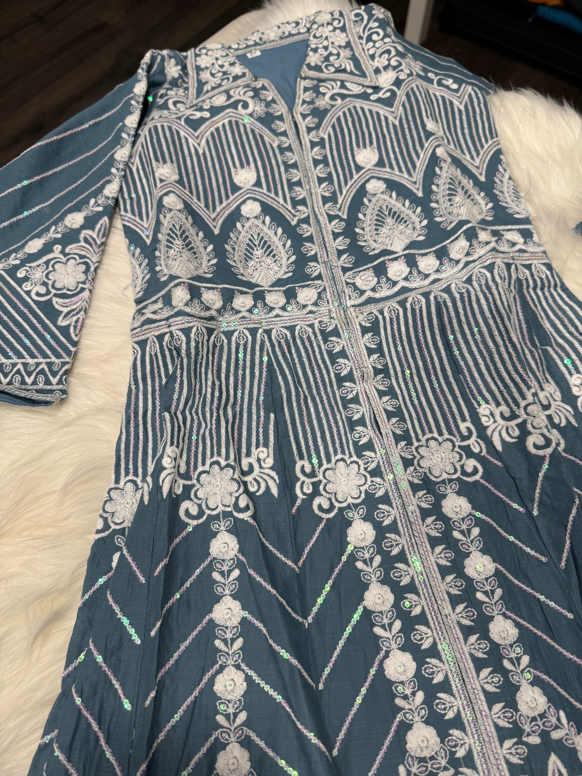 Heavy Chikankari Embroidery 3-Piece Indian Outfit for Girls – Trendy Ethnic Style, Design G- 1942