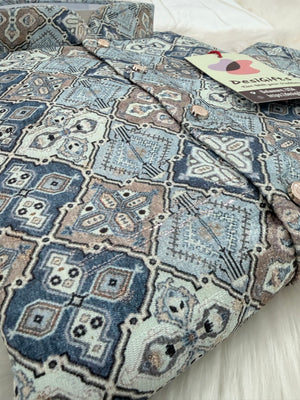 Men’s Festive Embroidered Kurta Pajama Set with Sequins – Cotton Blend Traditional Wear | Design KPS-2032