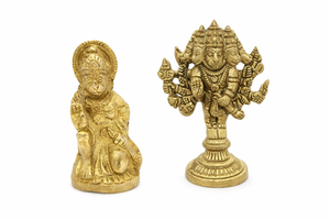 3" Brass Hanuman ji Idol – Blessing Pose | Panchmukhi Pose, Brass Finish | Home Temple, BBM- 922