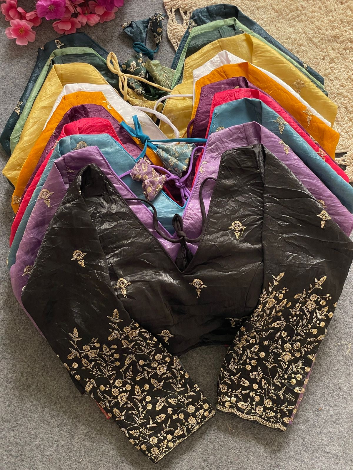 Fendi Silk With handwork thread & Coding Work, Full Sleeve Saree Blouse, Design BLS - 2040