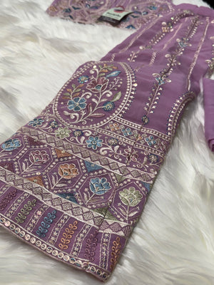 Charming Light Purple Shade Lehnga Choli, Indian traditional festive outfit for Princess, Girl Design GRL - 1945