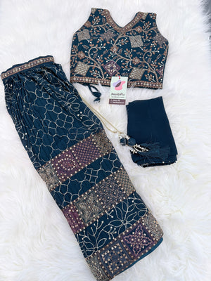 Embroidered with Sequins Lehenga Choli for Girls – Indian Traditional Festive, Wedding & Celebration Wear, Design GRL - 1986