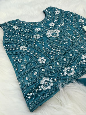 Blue Shade Stone Studded Lehenga Choli for Girls – Indian Traditional Festive, Wedding & Celebration Wear, Design GRL - 1999