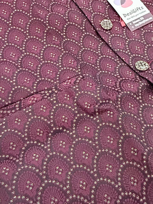 Men’s Elegant Jacket – Premium Festive & Wedding Waistcoat, Self Woven Silk Indian Sadri, Stylish Ethnic Jacket, J-2083