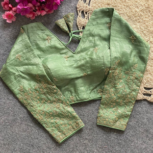 Fendi Silk With handwork thread & Coding Work, Full Sleeve Saree Blouse, Design BLS - 2040