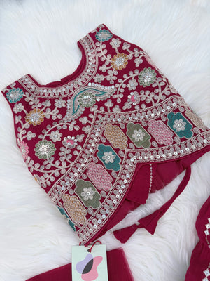 Red Lehenga Choli for Girls – Indian Traditional Festive, Wedding & Celebration Wear, Design GRL - 1987