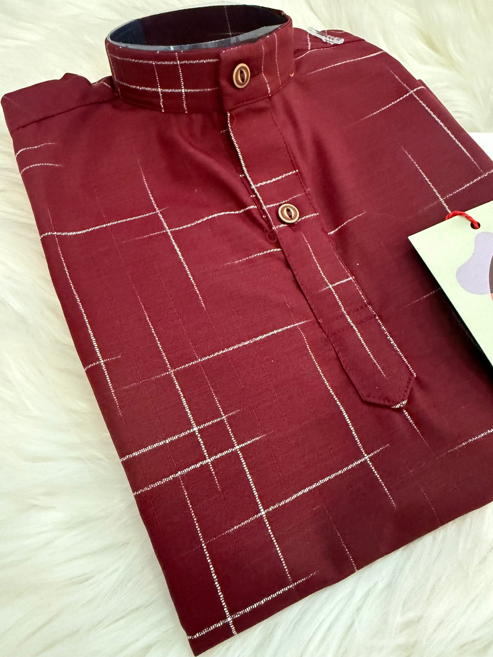 Simply Elegant Boy's Cotton Kurta Pajama Set in Maroon Shade- BOY-1954
