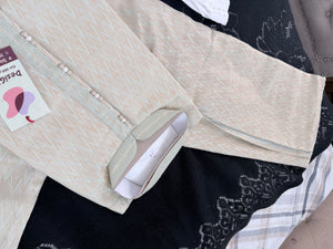 Pastel Green with Beige accents Jacquard Silk Kurta Pajama Set | Festive Kurta Pant Style Pajama, Man -3056