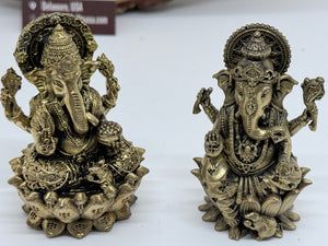 3" Brass Ganesha Idol | Ganesh Murti for Home, Office & Car Dashboard, GIB- 3046