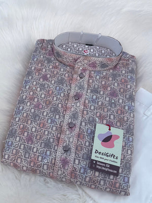 Men’s Indian festive Kurta Pajama Set, Rayon Chikankari Embroidery, Wedding Partywear Multishade Kurta– KP-1983