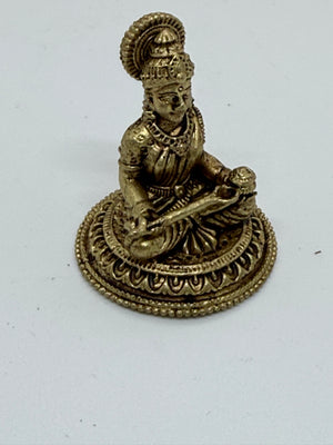 1.5" Brass Maa Annapurna Idol | Handcrafted Miniature Murti of Goddess Annapoorna Devi.  GS8 -3045