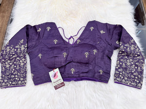 Fendi Silk With handwork thread & Coding Work, Full Sleeve Saree Blouse, Design BLS - 2040