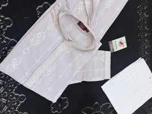 Men’s Embroidered Pastel Purple Kurta Pajama Set with Sequin Work, Indian Ethnic Wear for Wedding & Festival, KPS-3025