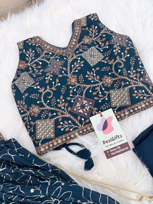 Embroidered with Sequins Lehenga Choli for Girls – Indian Traditional Festive, Wedding & Celebration Wear, Design GRL - 1986