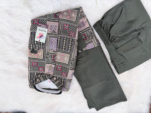 Stylish Men’s 3-Piece Olive Green Shade Kurta Pajama Set with Embroidered Sequins Jacket, Silk Ethnic Wear for Wedding & Festive, KPJ-2034