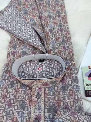 Men’s Indian festive Kurta Pajama Set, Rayon Chikankari Embroidery, Wedding Partywear Multishade Kurta– KP-1983