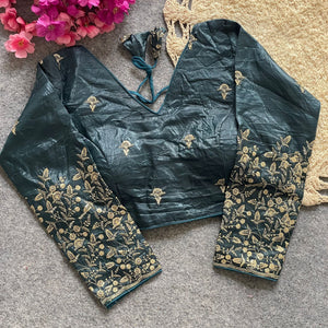 Fendi Silk With handwork thread & Coding Work, Full Sleeve Saree Blouse, Design BLS - 2040