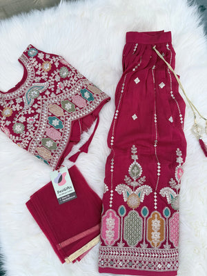 Red Lehenga Choli for Girls – Indian Traditional Festive, Wedding & Celebration Wear, Design GRL - 1987