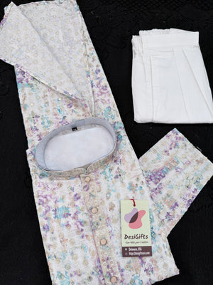 Men’s Multishade Traditional Kurta Pajama Set – Premium Viscose Rayon Embroidery with Print & Sequin Work | Wedding & Party Wear | KPS-2030