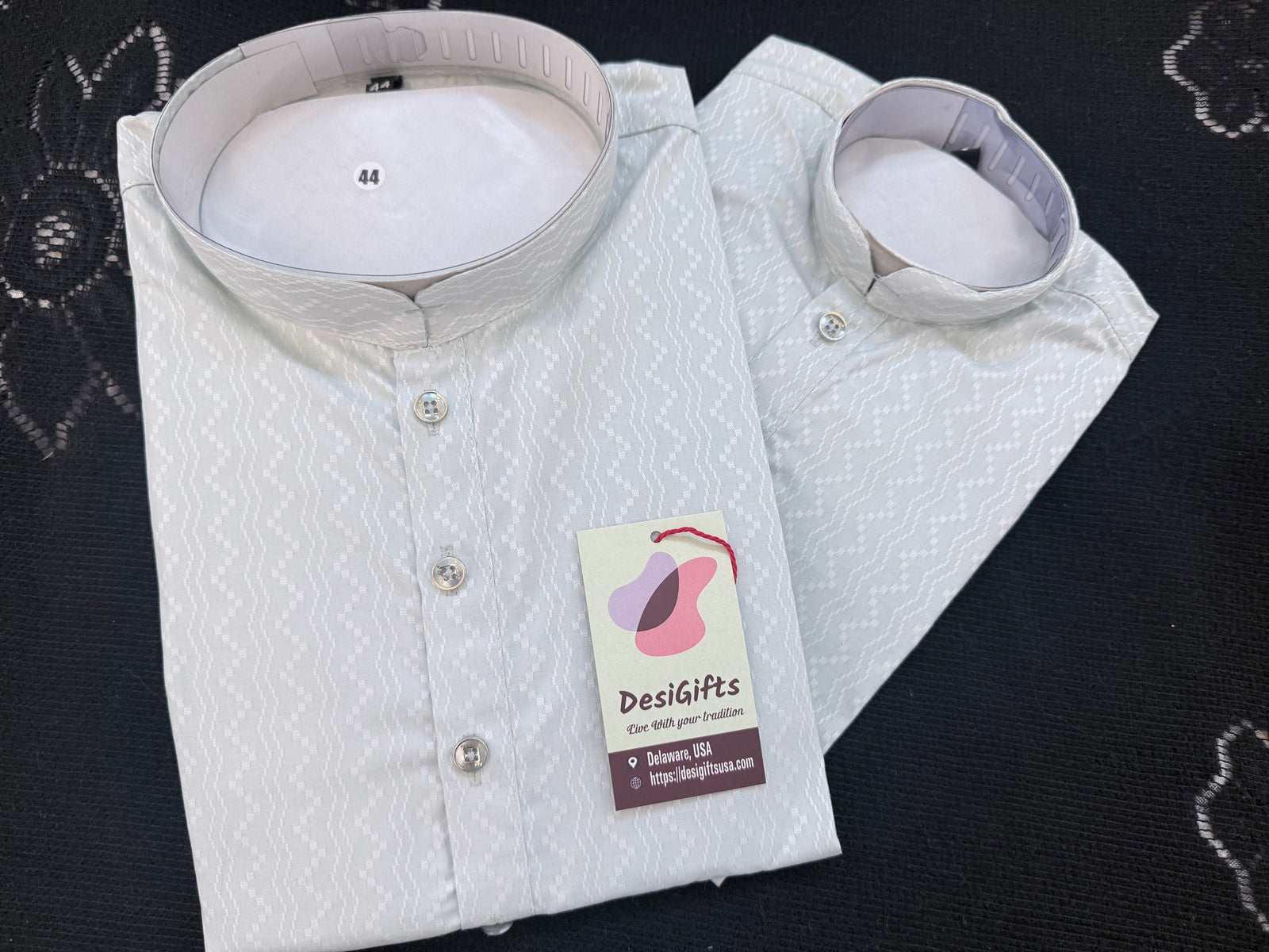 Men's and Boys' Soft Cotton Silk Kurta Pajama Set - Pastel Green Indian Festive Wear, Matching Traditional Outfit, DM-3020