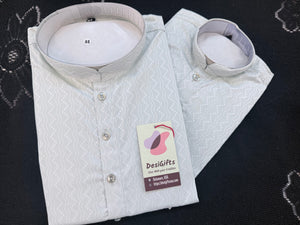 Men's and Boys' Soft Cotton Silk Kurta Pajama Set - Pastel Green Indian Festive Wear, Matching Traditional Outfit, DM-3020