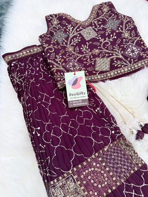 Purple Shade Lehenga Choli – Indian Traditional Attire for Girls, Festival & Celebration Wear, Design GRL - 1985