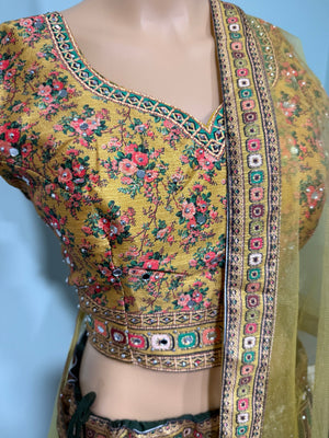 Colorful Yellow Heavy Embroidery & Sequins Lehenga Choli 3 Pieces Ethnic Wear for Girls, Design LHG - 1875