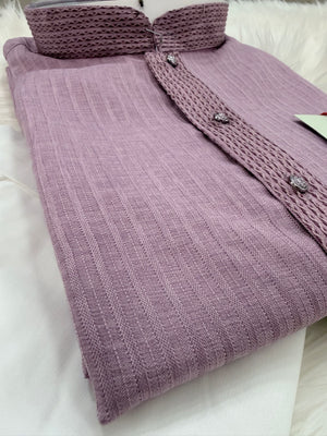 Men’s Dusty Mauve Soft Cotton Kurta Pajama Set | Comfortable Kurta with Trouser Style Pant | Festive Men's Wear, KP-4031