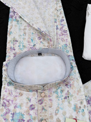 Men’s Multishade Traditional Kurta Pajama Set – Premium Viscose Rayon Embroidery with Print & Sequin Work | Wedding & Party Wear | KPS-2030