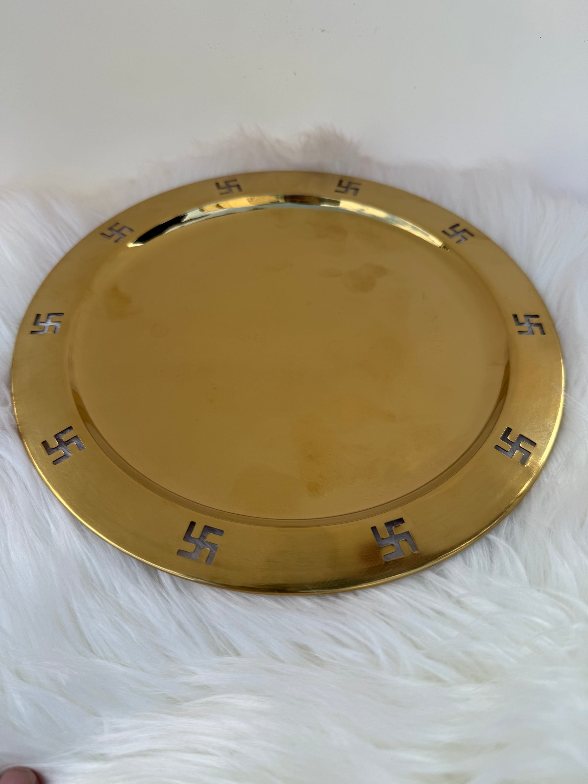 Quality Stainless Steel Festive Diya or Pooja Thali or Bell, PVD Gold Coating Items, GP - 1887